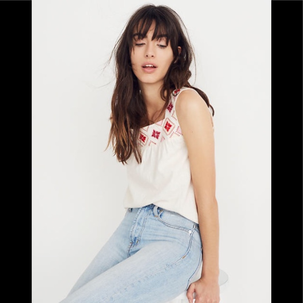 *sold* Madewell Embroidered Island Tank Top NWT